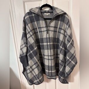 Madewell Gray Plaid Cape